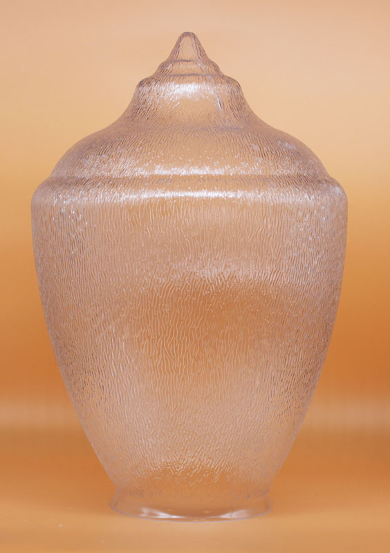 thumbnail image 2 of Small Clear Textured Acorn Street Light Globe Cover – 5.25" Opening, Lipless, Made In USA 2 of 5